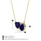 3 - Zuri 1.80 ctw Heart with Pear Shape Created Blue Sapphire Toi Et Moi Women Pendant Necklace 