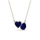 1 - Zuri 1.80 ctw Heart with Pear Shape Created Blue Sapphire Toi Et Moi Women Pendant Necklace 