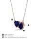3 - Zuri 1.80 ctw Heart with Pear Shape Created Blue Sapphire Toi Et Moi Women Pendant Necklace 
