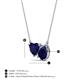 3 - Zuri 1.80 ctw Heart with Pear Shape Created Blue Sapphire Toi Et Moi Women Pendant Necklace 