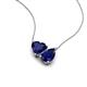 4 - Zuri 1.80 ctw Heart with Pear Shape Created Blue Sapphire Toi Et Moi Women Pendant Necklace 