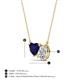 3 - Zuri 1.65 ctw Heart Shape Created Blue Sapphire with Pear Shape IGI Cert. Lab Grown Diamond Women Pendant Necklace 
