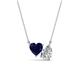 1 - Zuri 1.65 ctw Heart Shape Created Blue Sapphire with Pear Shape IGI Cert. Lab Grown Diamond Women Pendant Necklace 