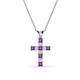 1 - Ethel Amethyst and Diamond Cross Pendant 