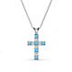 1 - Ethel Blue Topaz and Diamond Cross Pendant 