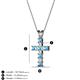 2 - Ethel Blue Topaz and Diamond Cross Pendant 