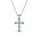 1 - Ethel Blue Topaz and Diamond Cross Pendant 