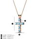 2 - Ethel Blue Topaz and Diamond Cross Pendant 