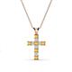 1 - Ethel Citrine and Diamond Cross Pendant 