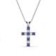 1 - Ethel Iolite and Diamond Cross Pendant 
