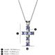 2 - Ethel Iolite and Diamond Cross Pendant 