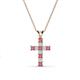 1 - Ethel Pink Tourmaline and Lab Grown Diamond Cross Pendant 
