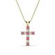 1 - Ethel Pink Tourmaline and Lab Grown Diamond Cross Pendant 