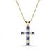 1 - Ethel Iolite and Lab Grown Diamond Cross Pendant 