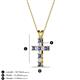 2 - Ethel Iolite and Lab Grown Diamond Cross Pendant 