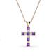 1 - Ethel Amethyst and Lab Grown Diamond Cross Pendant 