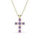 1 - Ethel Amethyst and Lab Grown Diamond Cross Pendant 