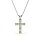 1 - Ethel Peridot and Lab Grown Diamond Cross Pendant 
