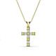 1 - Ethel Peridot and Lab Grown Diamond Cross Pendant 