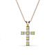 1 - Ethel Peridot and Lab Grown Diamond Cross Pendant 