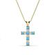 1 - Ethel Blue Topaz and Lab Grown Diamond Cross Pendant 