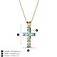 2 - Ethel Blue Topaz and Lab Grown Diamond Cross Pendant 