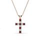 1 - Ethel Red Garnet and Lab Grown Diamond Cross Pendant 