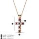 2 - Ethel Red Garnet and Lab Grown Diamond Cross Pendant 