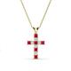 1 - Ethel Ruby and Lab Grown Diamond Cross Pendant 