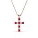 1 - Ethel Ruby and Lab Grown Diamond Cross Pendant 