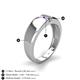 5 - Ethan 3.00 mm Round Amethyst and Tanzanite 2 Stone Men Wedding Ring 