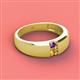 3 - Ethan 3.00 mm Round Amethyst and Citrine 2 Stone Men Wedding Ring 