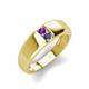 4 - Ethan 3.00 mm Round Amethyst and Iolite 2 Stone Men Wedding Ring 