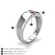 5 - Ethan 3.00 mm Round Lab Created Alexandrite and Ruby 2 Stone Men Wedding Ring 
