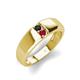 4 - Ethan 3.00 mm Round Black Diamond and Ruby 2 Stone Men Wedding Ring 