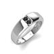 4 - Ethan 3.00 mm Round Black Diamond 2 Stone Men Wedding Ring 