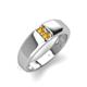 4 - Ethan 3.00 mm Round Citrine 2 Stone Men Wedding Ring 