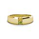 1 - Ethan 3.00 mm Round Citrine and Peridot 2 Stone Men Wedding Ring 