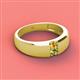 3 - Ethan 3.00 mm Round Citrine and Peridot 2 Stone Men Wedding Ring 
