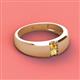 3 - Ethan 3.00 mm Round Citrine and Yellow Sapphire 2 Stone Men Wedding Ring 