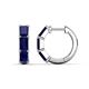 1 - Adele 1.80 ctw Emerald Shape Blue Sapphire (5.00 x 3.00 mm) Women Huggie Earrings 