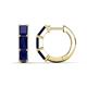 1 - Adele 1.80 ctw Emerald Shape Blue Sapphire (5.00 x 3.00 mm) Women Huggie Earrings 