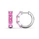 1 - Adele 1.80 ctw Emerald Shape Pink Sapphire (5.00 x 3.00 mm) Women Huggie Earrings 