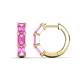 1 - Adele 1.80 ctw Emerald Shape Pink Sapphire (5.00 x 3.00 mm) Women Huggie Earrings 