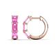 1 - Adele 1.80 ctw Emerald Shape Pink Sapphire (5.00 x 3.00 mm) Women Huggie Earrings 
