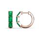 1 - Adele 1.50 ctw Emerald Shape Emerald (5.00 x 3.00 mm) Women Huggie Earrings 