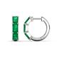 1 - Adele 1.50 ctw Emerald Shape Emerald (5.00 x 3.00 mm) Women Huggie Earrings 