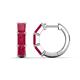 1 - Adele 1.80 ctw Emerald Shape Ruby (5.00 x 3.00 mm) Women Huggie Earrings 