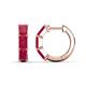 1 - Adele 1.80 ctw Emerald Shape Ruby (5.00 x 3.00 mm) Women Huggie Earrings 