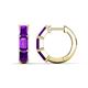 1 - Adele 1.62 ctw Emerald Shape Amethyst (5.00 x 3.00 mm) Women Huggie Earrings 